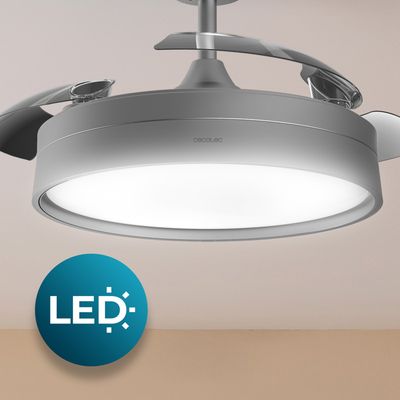 Cecotec Ventilateur de Plafond avec Lumière EnergySilence Aero 4200. Pales Rétractables, 30W, Moteur DC, Diamètre de 42, Minuterie, 6 Vitesses, Télécommande et Mode Hiver-Été Cecotec Ventilateur de Plafond avec Lumière EnergySilence Aero 4200. Pales Rétractables, 30W, Moteur DC, Diamètre de 42, Minuterie, 6 Vitesses, Télécommande et Mode Hiver-Été