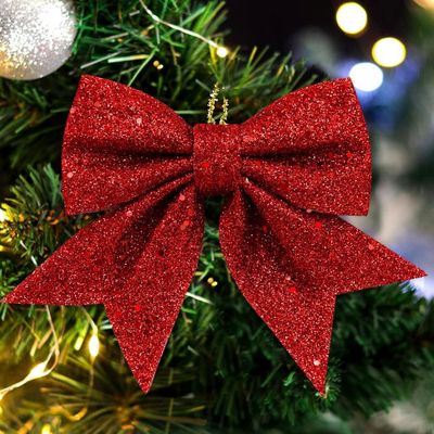Lot De 24 Nœuds De Noël En Velours Bordeaux | Décoration Sapin, Cadeaux, Couronne | Style Vintage Réutilisable
