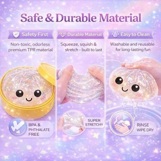 Squishy Ravioli Pailleté – Lot De 12 Balles Anti-stress à Remontée Lente – Jouet Sensoriel Pour Tous âges