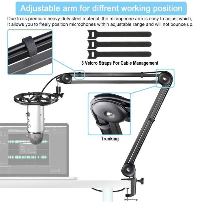 A-Support de Microphone à Suspension de Table, bras ciseaux, pour Blue Yeti  & Pro, support de Microphone d'en - Cdiscount TV Son Photo