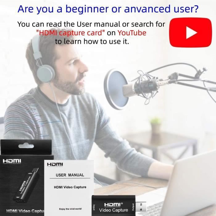 Convertisseur Vidéo HDMI Vers USB Auvisio VG-1080 - Capture Full HD 1080p Plug & Play