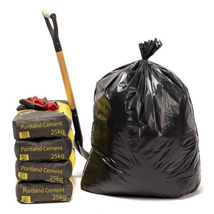 Lot De 5 Sacs Poubelles 500 Litres - Extra Résistants - Pour Déchets De Jardin, Feuilles, Chantier - 200x60x40 Cm