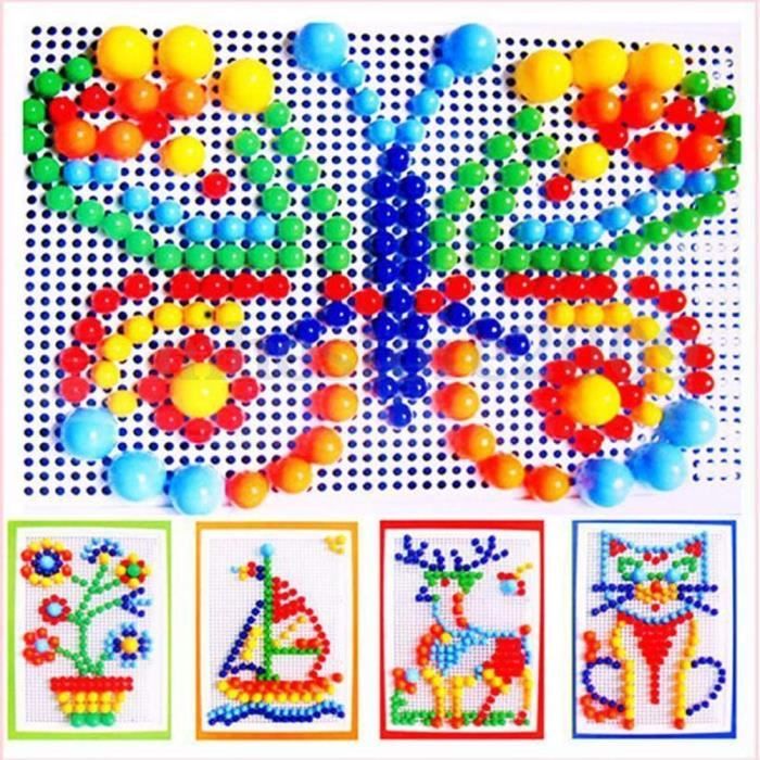 Tableaux de mosaïque avec clous colorés pour enfants