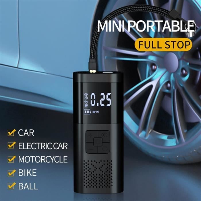 Pompe à Air Portative Électrique Avec Écran Digital - Gonfleur Pneus Voiture Vélo Moto 4000mAh