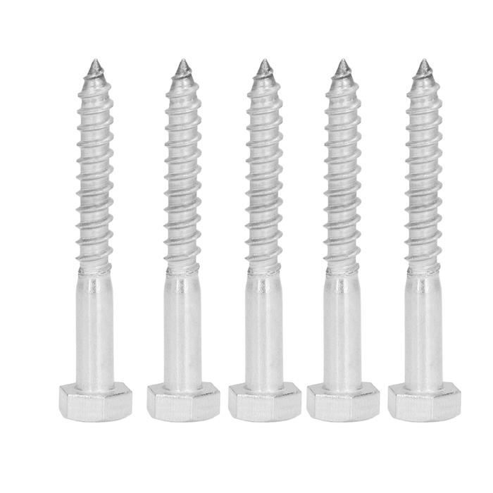 Vis Hexagonales En Acier Inoxydable 3/8-7 - Grade 18-8 - Pour Le Bois, Longueurs Variables