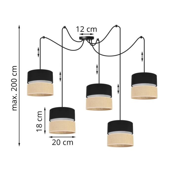 Light-Home Juta Spider Abat Jour Suspension Luminaire Lustre - E27 ...