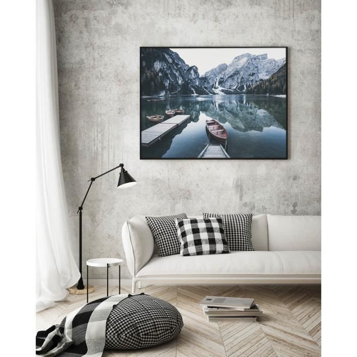 Poster Panorama Bateauxen Bois Sur le Lac 70x50 cm - Imprimée sur Poster -  Decoration Murale - Cdiscount Maison
