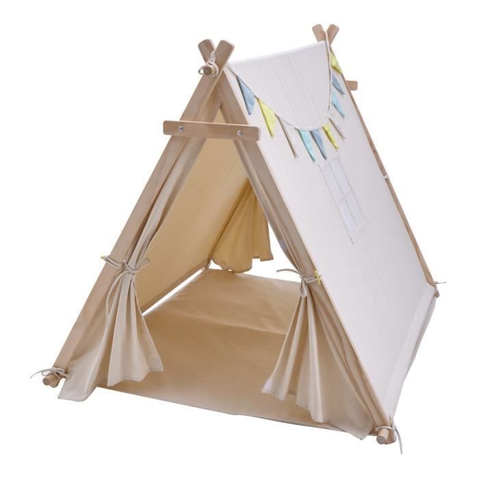 Tipi enfant Spielwerk - Tente de jeu en coton avec tapis et coussins -  Beige - Cdiscount Jeux - Jouets