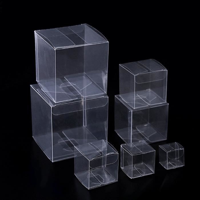Boîte-cadeau carrée en plastique transparent, emballage de mariage