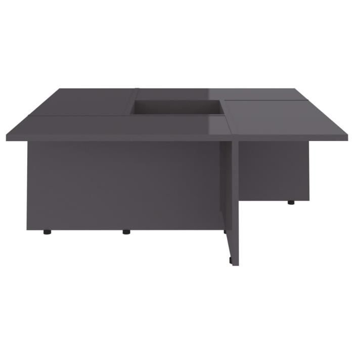 ABB Table basse Gris brillant 79,5x79,5x30 cm Aggloméré - Qqmora ...
