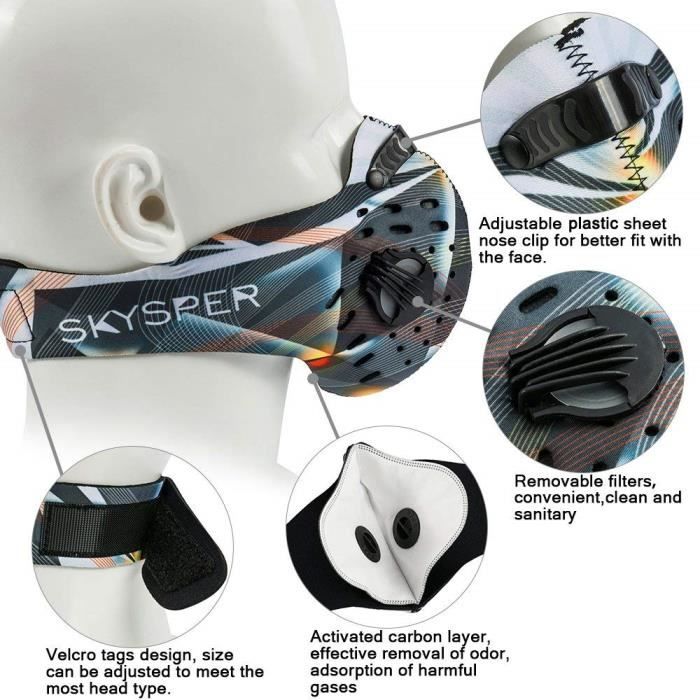 SKYSPER Masque de Sports en Nylon Protection Respiratoire Masque