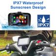 GPS Navigation moto 5 pouces Portable IPX7 étanche écran Carplay moniteur sans fil Android Auto WiFi Bluetooth transmetteur FM-3
