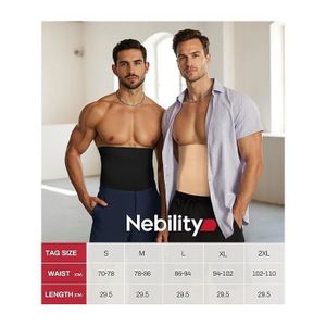 SUIOPPYUW Gaine amincissante pour homme, corset abdominal noir absorbant la transpiration, pour la perte de poids, Noir Jaune, L SUIOPPYUW Gaine amincissante pour homme, corset abdominal noir absorbant la transpiration, pour la perte de poids, Noir Jaune, L