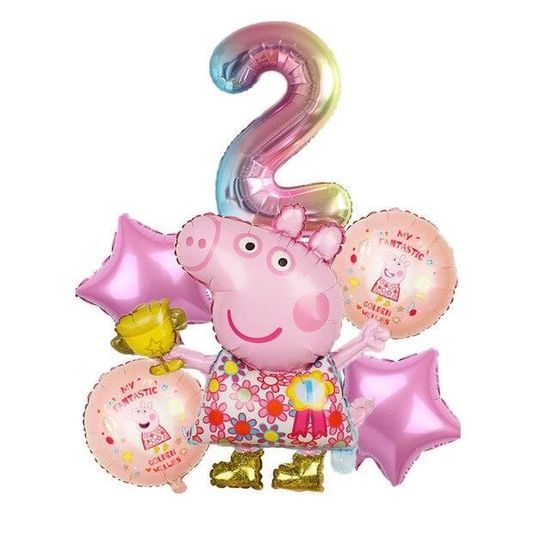 Grand Peppa George Pig Set Ballon Fête D'Anniversaire feuille air hélium Fill ballons