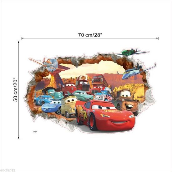 Autocollants Muraux Cars 3 – Lot 4 Feuilles – Déco Chambre Enfant Garçon Fille Facile à Poser