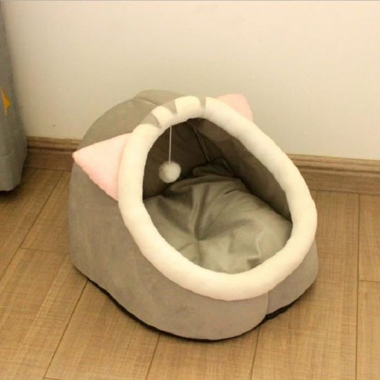 Panier Pour Chat Fermé Type Caverne - Tissu Doux, Dimensions 40x34x32 Cm - Nid D'hiver Chaud Pour Chaton/chien - Poignée De Transport