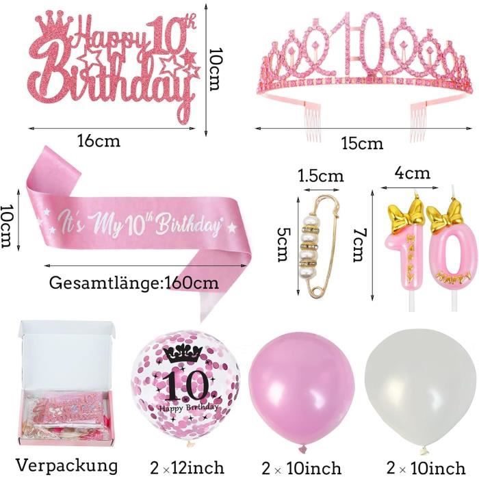 Couronne D'Anniversaire Pour Fille De 8 Ans - Décoration Or Rose Élégante Et Cadeau Parfait