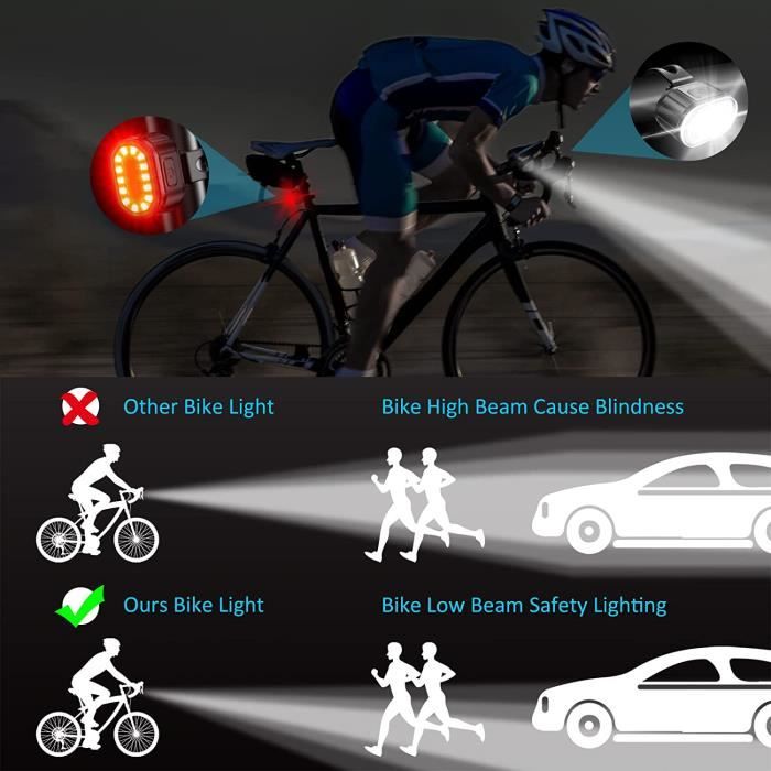 Ensemble De Lumières Pour Vélo, Comprenant Une Lumière Avant Et