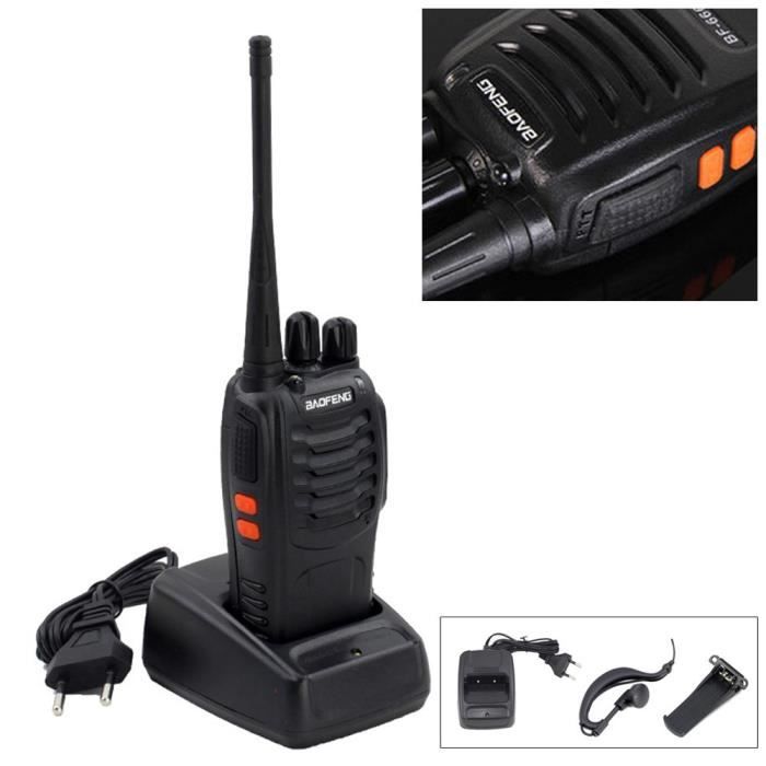 BAOFENG BF-88ST Pro PMR446 Talkie Walkie Rechargeable Sans Licence Avec Grande Portée, écran LCD, Double Montre VOX, Chargeur USB De Bureau Et écouteurs Pour Le Camping En Plein Air, 4PCS