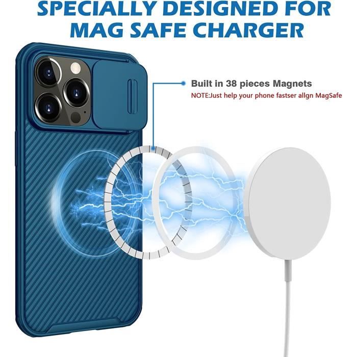 Pour iPhone 15 Pro Max 14 13 12 objectif d'appareil photo protéger étui  magnétiq
