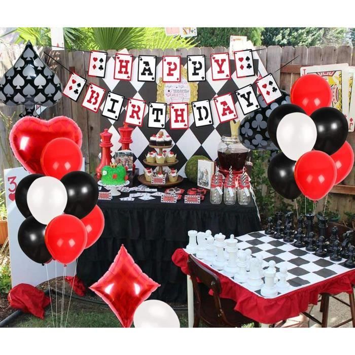 Assortiment De Fete - Limics24 - Fêtes Casino Bannière Joyeux Anniversaire  Confettis Ballons Sur Thème Du Poker La - Cdiscount Maison