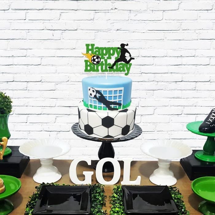 Décoration de gâteau de Football pour garçon et fille, Cupcake d' anniversaire, décoration de fête, Dessert