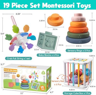 Vicloon Jeu De Tri Montessori En Bois 12 Balles - Tri Couleurs Comptage Empilage Bébé Dès 2 Ans