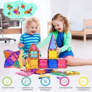 Jeu De Construction Magnétique 45 Pièces – Blocs Montessori Pour Développer La Créativité Dès 3 Ans