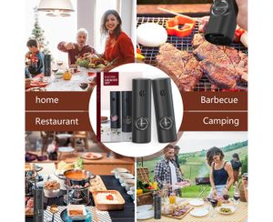 BKXCHA Ensemble De 2 Moulins à Poivre Et Sel Électriques Rechargeables USB Avec Lumière LED Et Base De Rangement