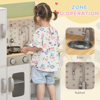 Cuisine Jouet Enfants 10 Pièces - Aliments, épices, Marmite - Bois, Coffret Cadeau - Pour 3 à 5 Ans