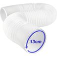 Tuyau de Climatiseur Portable, évent d'échappement dans le sens antihoraire 13 cm de diamètre, longueur flexible de 0,45 à 2 mètres