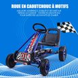 Kart à Pédales en Métal 1 Place Bleu avec Roues en Caoutchouc 101 x 61 x 62CM Convient pour 3 à 8 ans Go Karting Enfant-0