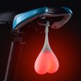 Feu arrière vélo Coeur en forme de lumière rouge d'avertissement silicone suspendu Veilleuse à DEL-0