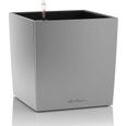 Pot de fleur - LEC - Cube Premium 40 - argent métallisé - résistant aux intempéries et aux UV-0