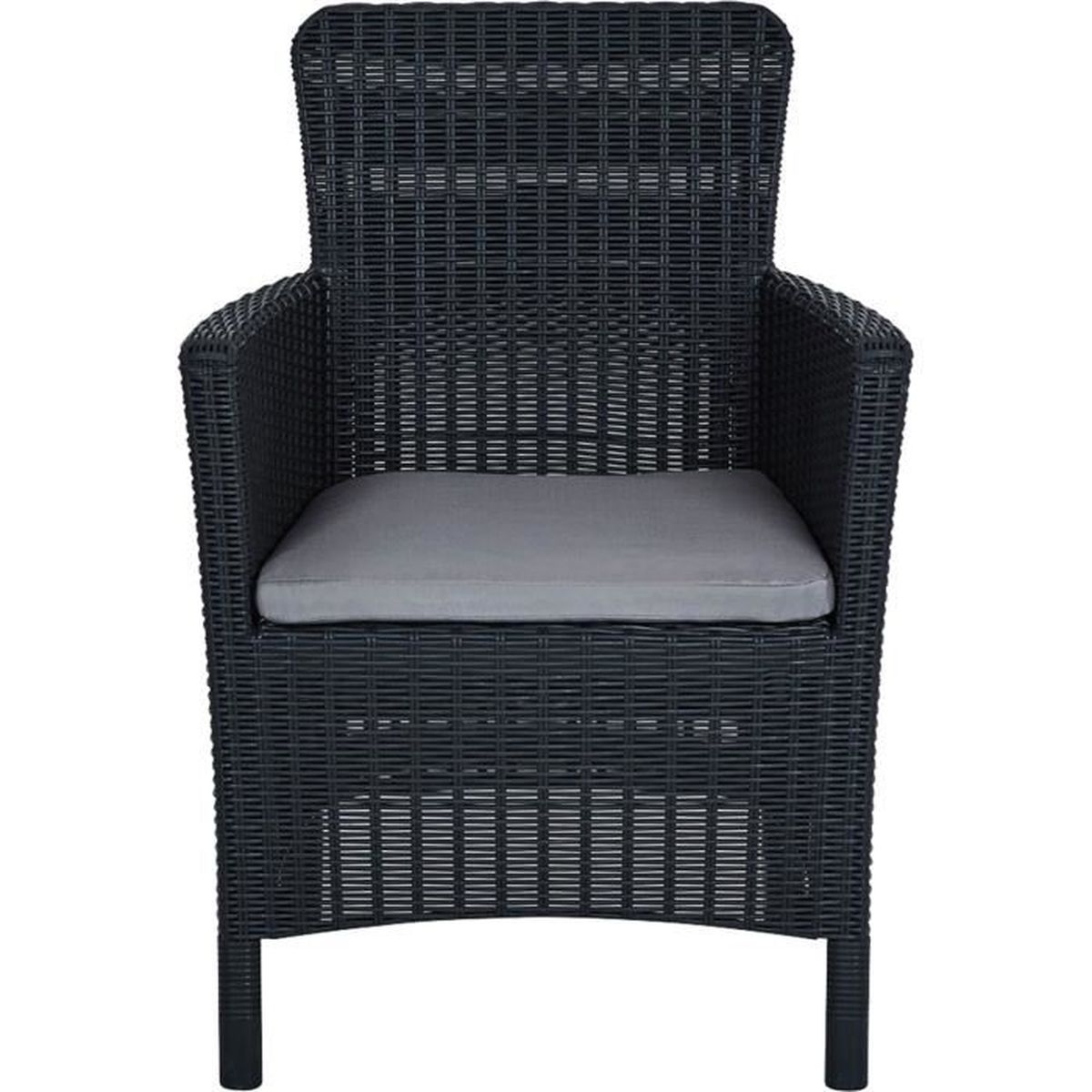 Trenton Fauteuil De Jardin Effet Rotin Tressé Gris
