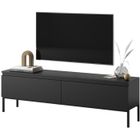 SELSEY Meuble TV Bemmi - 150 cm - noir et pieds noirs