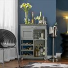 SoBuy Desserte Cuisine à Roulettes avec Tiroirs et Range-Bouteilles Meuble Cuisine Compact Plan de Travail Bois Gris 67x86x38 cm