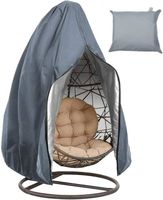 Housse de chaise suspendue, housse de chaise œuf, housse de meuble étanche à fermeture éclair, 190x115cm (gris)