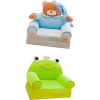 Chaise de canapé pliable pour enfants - Adorable Cartoon - Housse de lit et transat - Vert