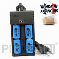 CHARGEUR RS-93 + 4 PILES ACCU RECHARGEABLE CR123A CR123 16340 3.7v 2800mAH 8