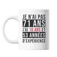 Mug 71 Ans Expérience Blanc Tasse Cadeau Personnalisé