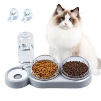 Gamelle pour chat 3 en 1 gamelle automatique pour animaux de compagnie pour chats et chiens (gris)