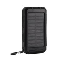 Fdit boîtier de banque d'alimentation 10000mAh Outdoor Fast Charge Solar Mobile Power Bank Case Kit de bricolage avec boussole noir