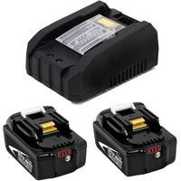 2x MAKITA batteries 5.5Ah+Facile Chargeur Rapide Compatible pour makita 18V Li-ion BL1815 BL1820 BL1830 BL1840 BL1850 BL1845 BL1860