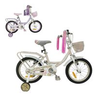 Vélo pour enfants Makani Breeze 16 pouces - Rose - Roues d'entraînement - Cadre métallique