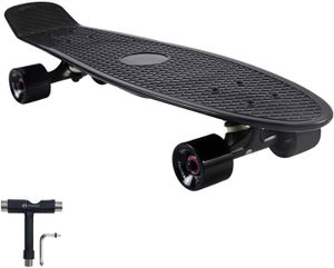 SKATEBOARD - LONGBOARD Noir Noir Skateboards – Cruiser Skateboard de 27 Pouces pour Adulte/Enfant/Fille/Garçon Débutant/Pro Plastique Pont ABEC-9