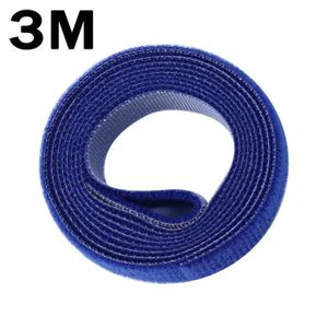 ENROULEUR Bleu 3M--Enrouleur de Câble de Données USB Auto-Adhésif Coloré, Boucles Réutilisables, Protecteur de Ruban po