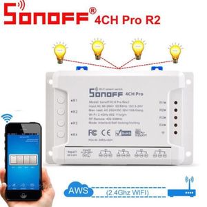 Sonoff 4Ch Pro R2 4 Canaux Interrupteur Sans Fil Wifi Intelligent Rf Inching//Au