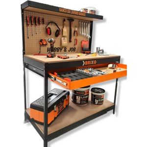 METALLMOBELL - Etabli Atelier Garage 160x60x84cm, avec Tiroirs et Armoire  Verrouillable, Table de Travail Bricolage, Etabli Atelier Garage Complet
