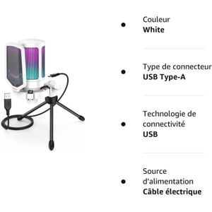 MICROPHONE PC FIFINE USB Microphone Gaming RGB Condensateur Micr